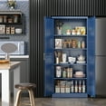 thumbnail image 6 of Polup 71" Height Metal Blue Storage Cabinet, Modern Steel Pantry Cupboard with 2 Doors and Adjustable Shelves for Kitchen Garage and Home, 6 of 7