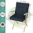 thumbnail image 4 of Outdoor Chair Cushions Set of 2, 42x21x4 Inch Patio Cushion for Dining/Rocking Chairs, High Back Soft Seat Pad with Ties Navy, 4 of 9