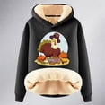 thumbnail image 3 of Women's Thanksgiving Turkey Cartoon Print Loose Warm Hoodie Womens Long Sleeve Pullover Hooded Sweatshirt Long Hooded Sweatshirts Women Snap Button Pullover Hoodie Womens Sweat Shirt over Sized, 3 of 3