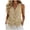 Khaki, variant on Linen Vest for Women Summer V Neck Button Down Sleeveless Open Front Cardigans Fashion Fitted Waistcoat Jacket Gray XL