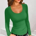 thumbnail image 2 of Women's Casual Fall Solid Color Long Sleeve Round Neck Blouse Shirt Top Loose Fit Tunic Pullover Soft Plain Tops for Business Casual Work Office Vacation Travel Outfits Fashion Essential Gift for Wom, 2 of 8