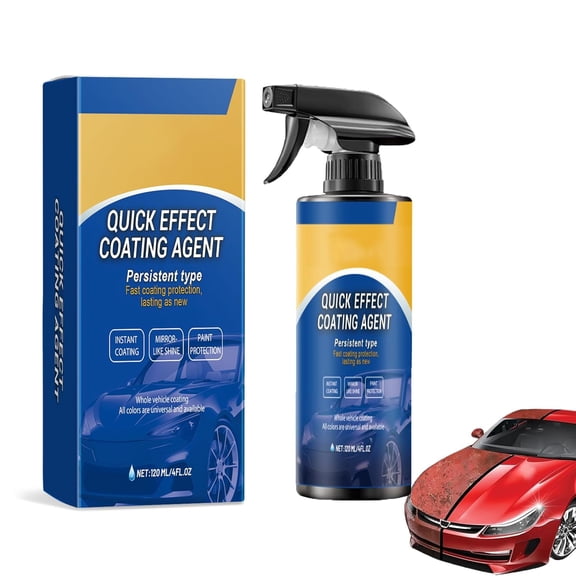 Car Coating Spray 120ml – Quick Effect Coating Agent, Waterless Wash Wax, Long-Lasting Paint Protection & Instant High Gloss Shine