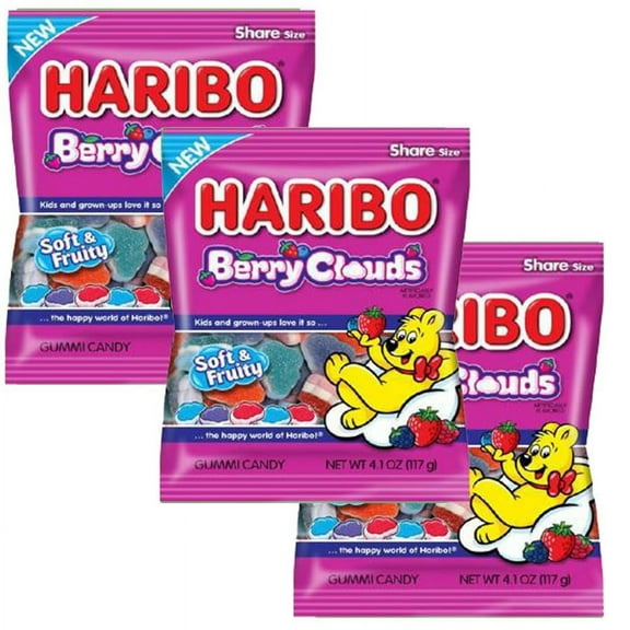 Haribo Berry Clouds, 4.1oz Gummy Bag (3 Pack)