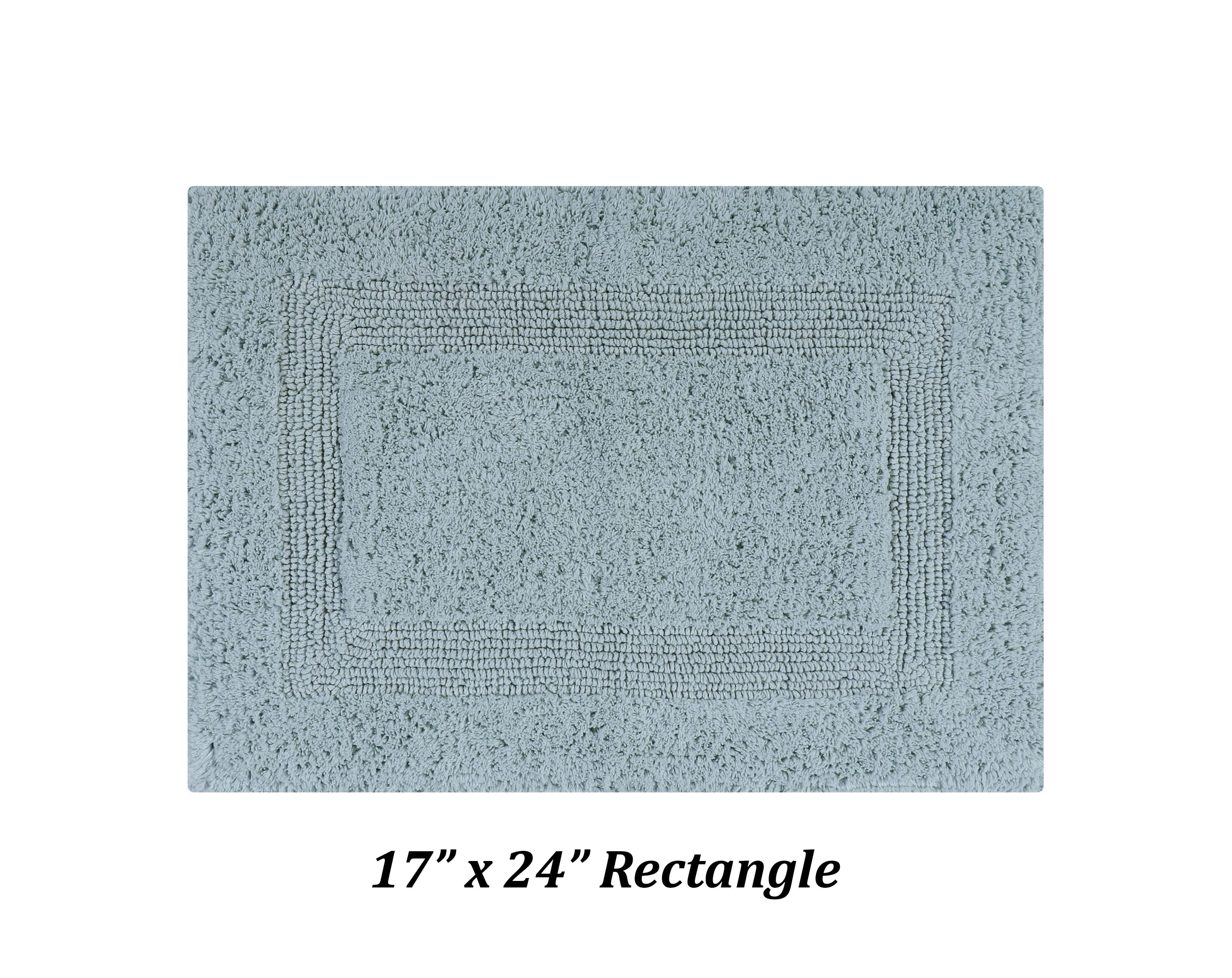 Better Trends Premium 4 Piece Bathroom Rug Set 100% Cotton, Extra Soft Tufted Bath Mat, Water Absorbent & Reversible Mat, Blue Lux Collection