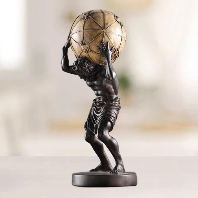 Atlas Sculpture Greek Mythological Figure for Living Room Desktop Decoration