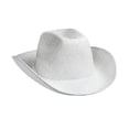 thumbnail image 3 of Sombrero de vaquero con corona ventilada y destellos para el sol, gorra brillante para mujer y hombre, gorra de ala ancha Blanco, 3 of 9