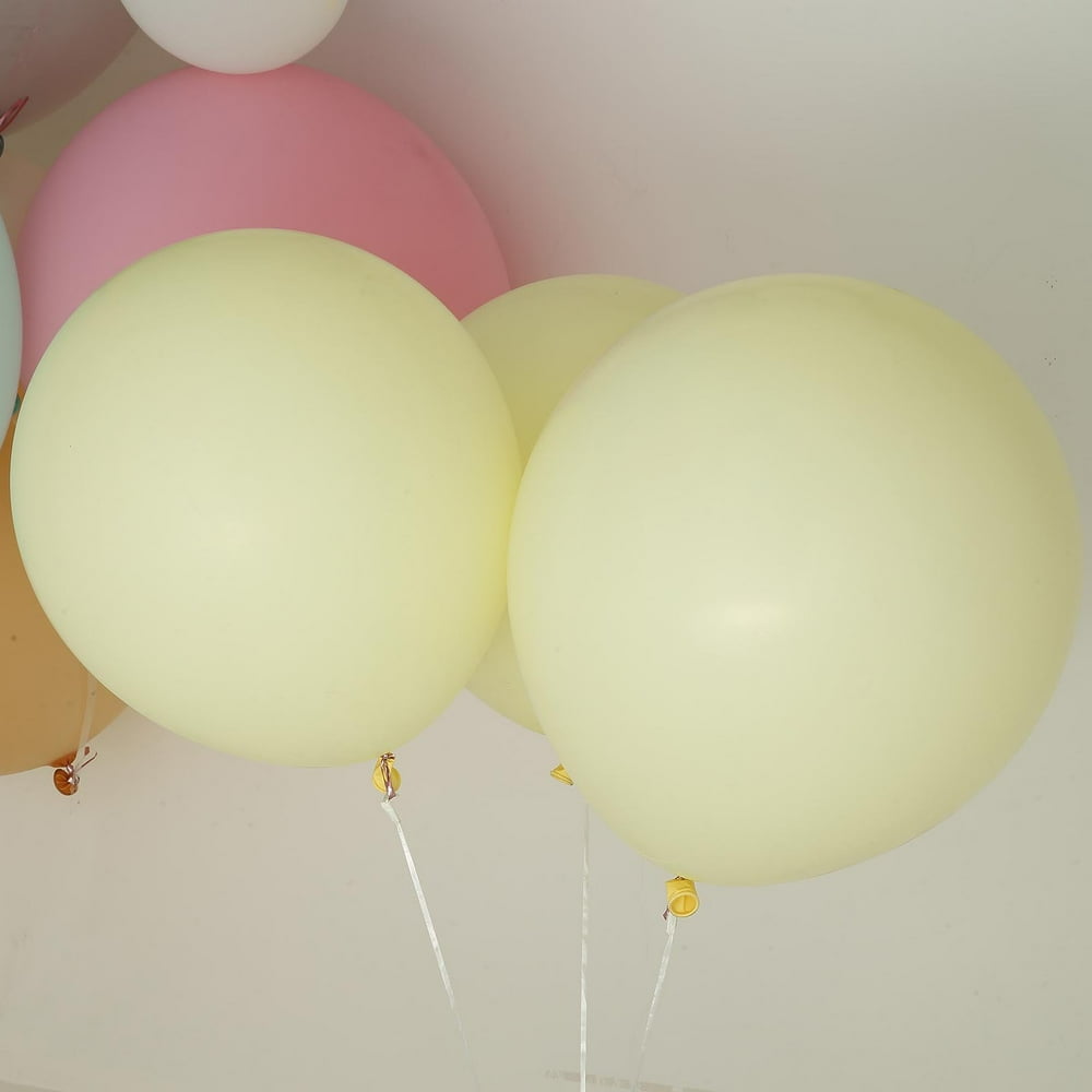 Efavormart 10 Pack 18" Large Pastel Yellow Round Latex Balloons Air