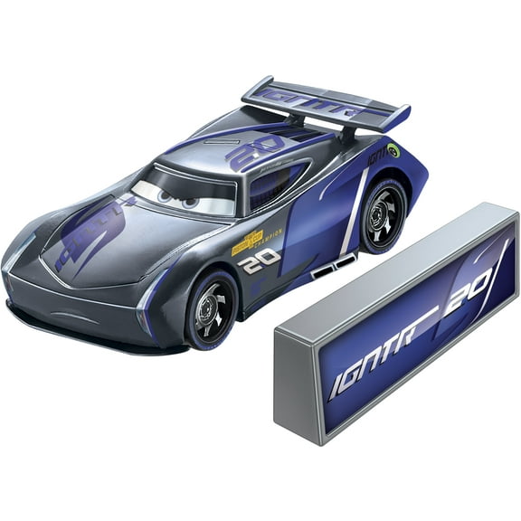 Disney Pixar Cars Nascar Singles 1:55 Scale Diecast Jackson Storm with Blast Wall Car Play Vehicle