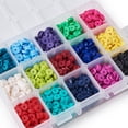 thumbnail image 4 of Handmade Polymer Clay Beads Disc/Flat Round Heishi Beads Mixed color 6x1mm Hole: 2mm 15colors 180~200pcs/color 2700~3000pcs/box, 4 of 8