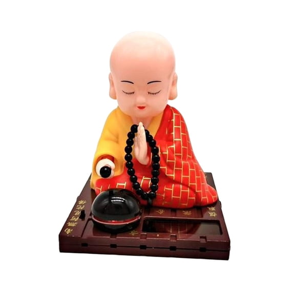Buddhist Solar Dancer Figure, Powered Dancing Office Desk Decor, or Car Dashboard Decoration , Yellow
