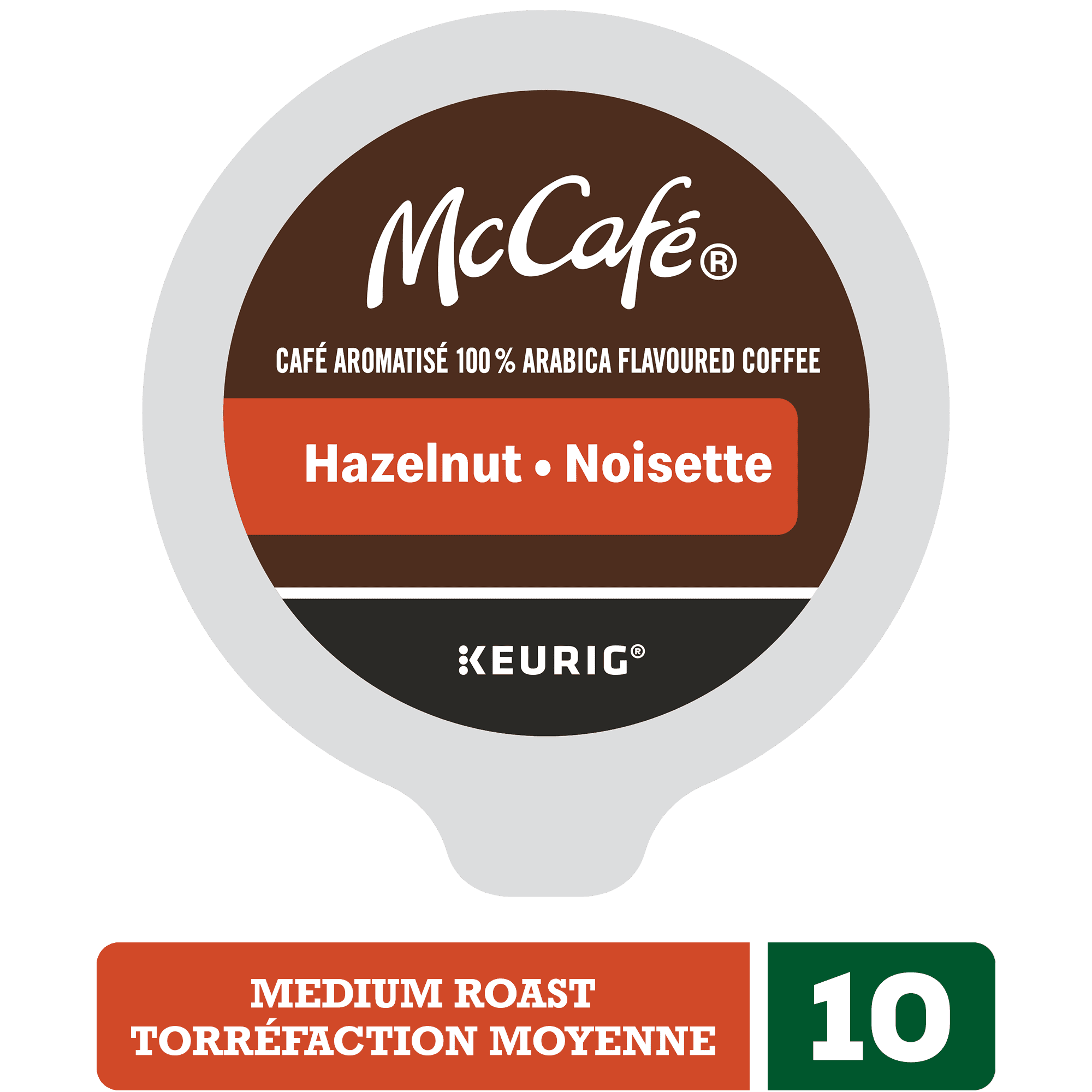 McCafé Premium Hazelnut Flavoured, Medium Roast, K-Cup Coffee Pods, 10 Count
