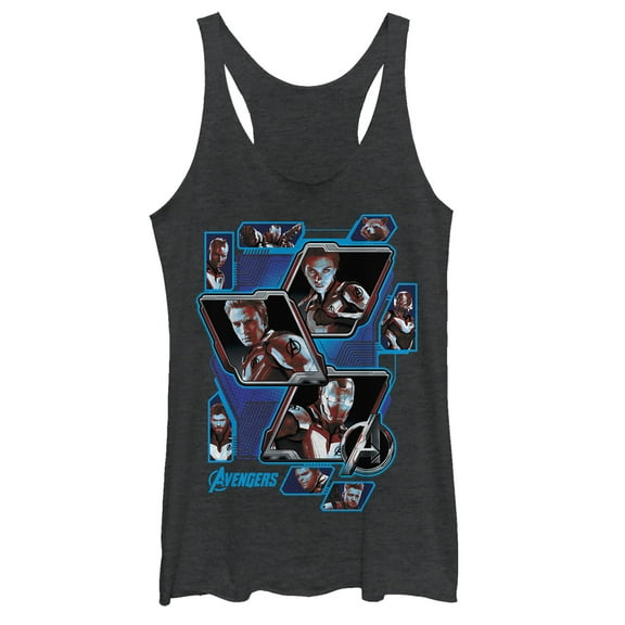 Women's Marvel Avengers: Endgame Hero Tech Panels  Racerback Tank Top Black Heather X Small