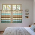 thumbnail image 4 of Farmhouse Teal Brown Kitchen Curtains, Ombre Wooden Vintage Light Filtering Window Curtain Panels, 2Pcs Rod Pocket Window Treatments Set for Study Room Bathroom Bedroom 52x54 Inches, 4 of 9