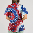thumbnail image 5 of LHVUOA Womens 4th of July Scrub Tops Vintage Star and Stripes Printed Short Sleeve Tops Plus Size Loose Fit Independence Day Nursing Uniforms, 5 of 5
