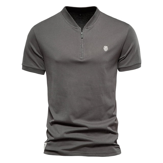 BOBOGOJP Tee-Shirt à Manches Courtes pour Hommes, Col Rond, Coupe Décontractée (Gris Foncé, m)