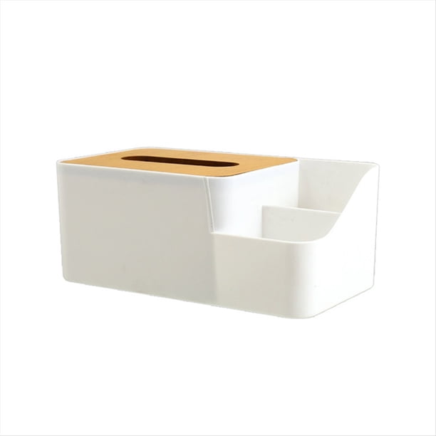 Caja Rejilla Dispensador de Pañuelos Guantera Soporte para Toallas de Papel de Plástico Servilletero de Escritorio Caja de Papel de Bambú de Plástico Organizador