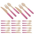 thumbnail image 6 of Wooden Spoon Set of 8 Pieces for Decor Pink Color for Home Office Restaurant Camping, 6 of 8