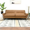 thumbnail image 4 of Lloyd Modern Furniture Style Genuine Apartment Size Leather Cognac Tan Couch, 4 of 5