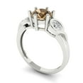 thumbnail image 2 of Three-Stone Engagement Ring for Women - 1.72ct Simulated Champagne Diamond in 14K White Gold Promise Ring, 2 of 6