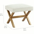 thumbnail image 3 of Small Ottoman Foot Rest MidCentury Modern X Square Polyester Foot Stool Linen Ivory White 18D X 19.8W X 18.3H Previously Rivet Brand, 3 of 8