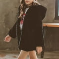 thumbnail image 3 of iEFiEL Kids Girls Thicken Faux Fur Coat Long Sleeve Hooded Winter Jacket Outerwear, 3 of 5