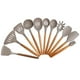 thumbnail image 1 of Elementos esenciales de cocina: juego de utensilios de cocina de silicona resistente al calor, flexible y duradero para compatibilidad antiadherente, mango de madera, diseño ergonómico, protección, 1 of 5