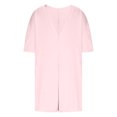 thumbnail image 6 of HOMBOM Short Sleeve Jumpsuit for Women Pink Solid Color Oversized Athletic Rompers Round Neck Jumpsuit Shorts XL, 6 of 8