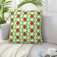 thumbnail image 5 of LNWH Decorative Pillow Covers, Red Green Floral Leaves Square Sofa Decorative Knit Pillow Case, 26"x26", 5 of 8