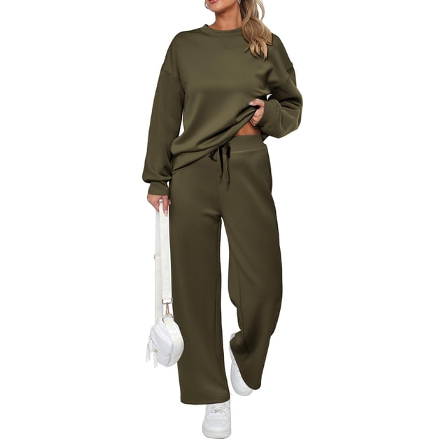 Conjunto Deportivo PRETTYGARDEN 2 Piezas para Mujer Verde Militar Talla L