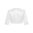 thumbnail image 4 of YONGHS Kids Girls 3/4 Sleeve Open Front Bolero Shrug Wedding Bridesmaid Cover Up Cardigan Jacket White 12, 4 of 6