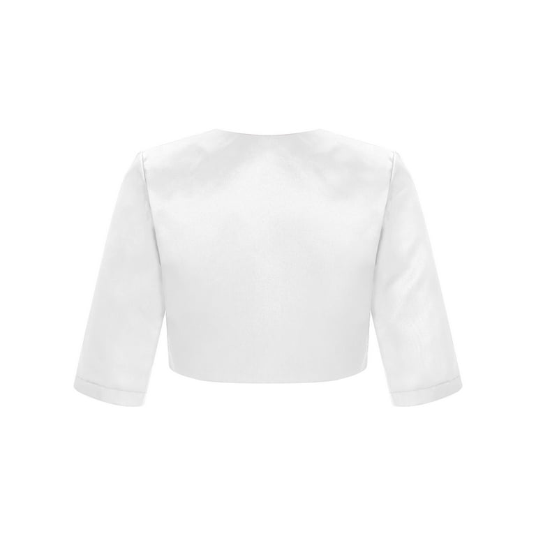 Girls white shop satin bolero