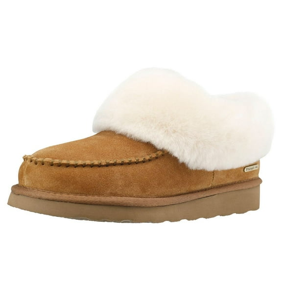 Pamir Women's Genuine Suede Shearling Ankle Boot Slippers Memory Foam Indoor Outdoor Chestnut 9 M US