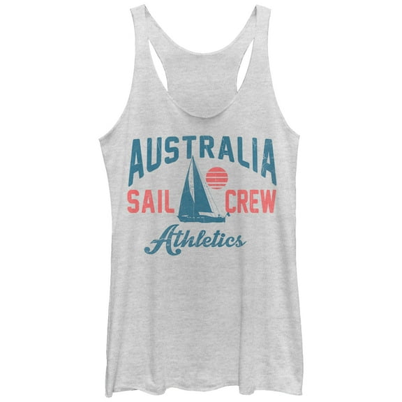 Women's Lost Gods Australia Sail Crew Racerback Tank Top White Heather Large