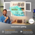 thumbnail image 5 of Ktaxon Lockable Glass Door Metal Wall Cabinet with Magnetic LED Sensor Light, Wall Mounted Storage Display w/ Adjustable Shelf, White, 5 of 9