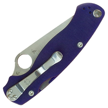 Spyderco Paramilitary 2 Folding Knife 3-7/16 S110V Satin Blade Blue/Purple (Blurple) G10 Handles – C81GPDBL2