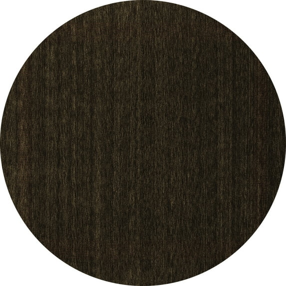 Ahgly Company Indoor Round Abstract Brown Contemporary Area Rugs, 4' Round