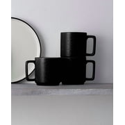 Noritake Colortex Stone Stax Mugs, Set of 4, Black