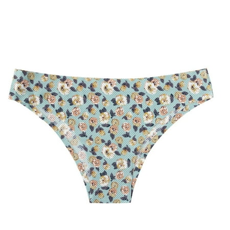 

Gubotare Women Panties Womens Lace Cutout Lace Thong Pearl Womens Panties Sexy Panties Light Blue L