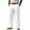 White_001, variant on Domuza Linen Pants for Men Trendy Casual Straight Leg Pleated Pleated Slacks Spring Summer Lightweight Loose Fit Beach Pants with Pockets Army Green L
