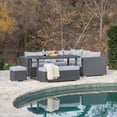 thumbnail image 2 of Avianna Outdoor Wicker 7 seater Dining Sofa Set with Cushions, Gray and Light Gray, 2 of 13