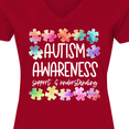 thumbnail image 4 of Inktastic Autism Awareness Support and Understanding Puzzle Pieces Women's V-Neck T-Shirt, 4 of 5