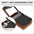 thumbnail image 4 of Compatible Wallet Case for Samsung Galaxy Z Flip 5 Case with Card Holder,Full Protective Leather Lanyard Purse Case for Galaxy Z Flip 5 Wallet Phone Case for Galaxy Flip 5 Case with Strap Brown, 4 of 7