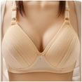 thumbnail image 4 of Siilsaa Lingerie for Women Women's Full Coverage Unlined Underwire, Lace & Mesh See, Plus Size Lingerie Inspired Retro Bra Khaki,40, 4 of 4
