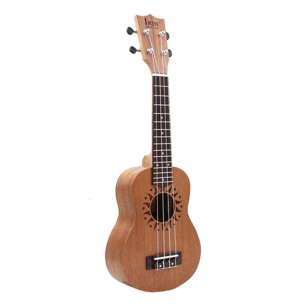 Yihuala Portable 21 Inch Ukulele 4 Nylon Strings Small Guitar Simple Pattern Acoustic Ukulele for Beginners