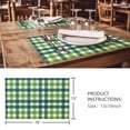 thumbnail image 3 of Placemats 1 Pack, Farmhouse Checkered Woven Placemat, Linen Place Mats for Kitchen/Dining Tables, St.Patrick's Day Vintage Plaid Washable Table Mats for Party, 3 of 8
