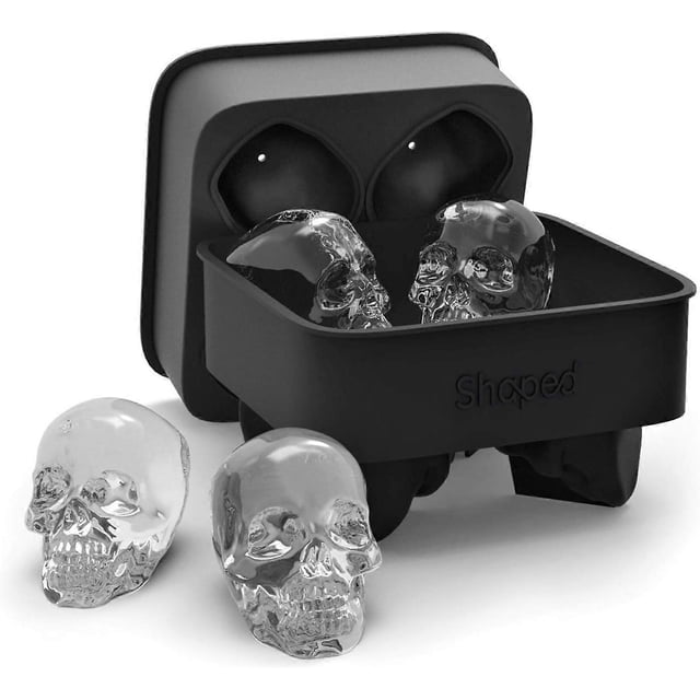 3D Skull Ice Mold Tray, Super Flexible High Grade Silicone Ice Cube Molds