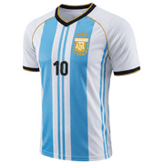 Icon Sports Messi #10 Argentina Jersey, Sky/White, 100% Polyester, YXS-XXL