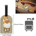 thumbnail image 2 of GZHJMY Corgi Dog Heart Shape Bun Luggage Tags Set of 2, PU Leather Travel ID Label with Privacy Name Card Cover for Travel Bag Suitcase Decoration, 2 of 6