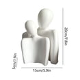 thumbnail image 3 of Hugging Couple Statues Ceramic Lover Figurine Embrace Characters, 3 of 6