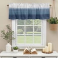 thumbnail image 3 of Navy Blue Valances for Windows, Rod Pocket Kitchen Valance Curtains - Soft & Washable Small Window Treatment for Living Room, Bathroom, Gradient Pure Color 42x12inch, 1 Panel, 3 of 9